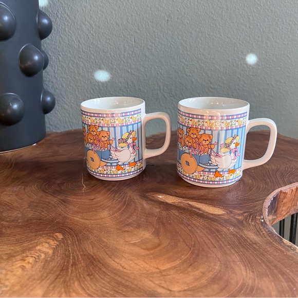 Lucy & Me Rigg Duck/ Teddy Bear 90’s mugs set of 2 - Picture 1 of 4